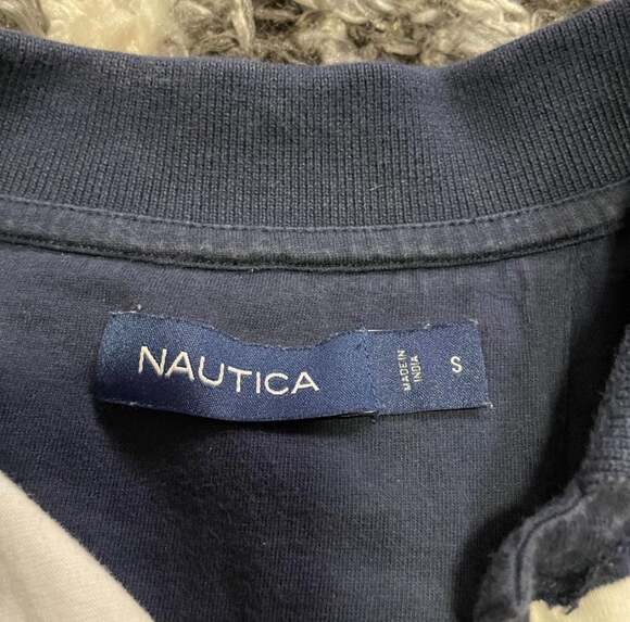 Nautica Men's Classic Fit Striped Short Sleeve Cotton Polo Shirt, Navy/White - Picture 3 of 3